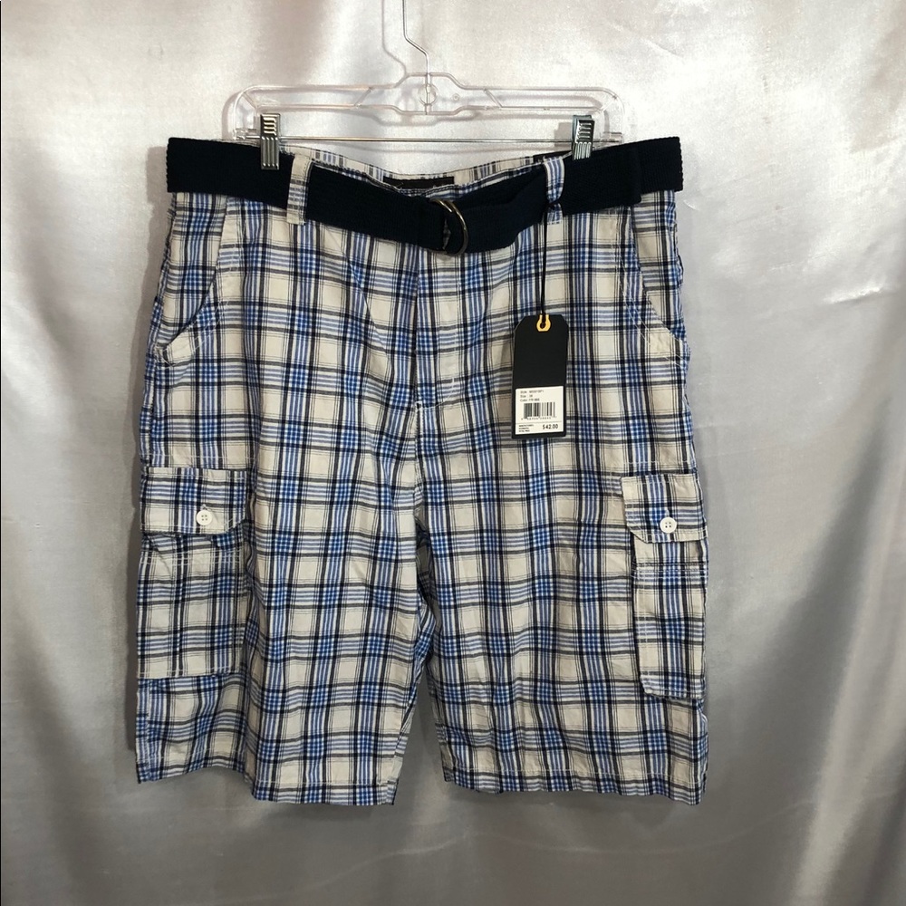 Beverly Hills Polo Club shorts, belted, sz 38, NEW
